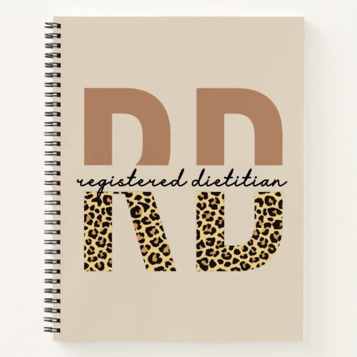 Registered Dietitian Cheetah print RD Gifts Notebook