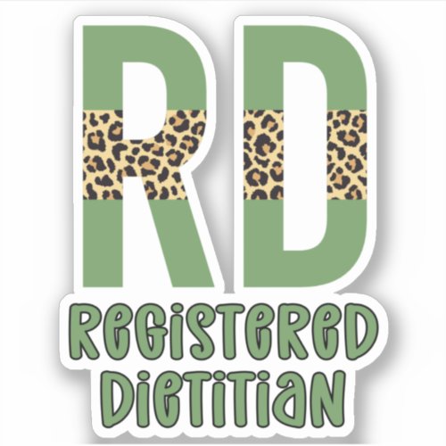 Registered Dietitian Cheetah print RD Gifts Sticker