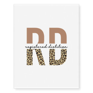 Registered Dietitian Cheetah print RD Gifts Temporary Tattoos