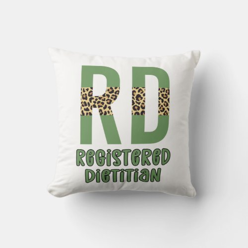 Registered Dietitian Cheetah print RD Gifts Throw Pillow