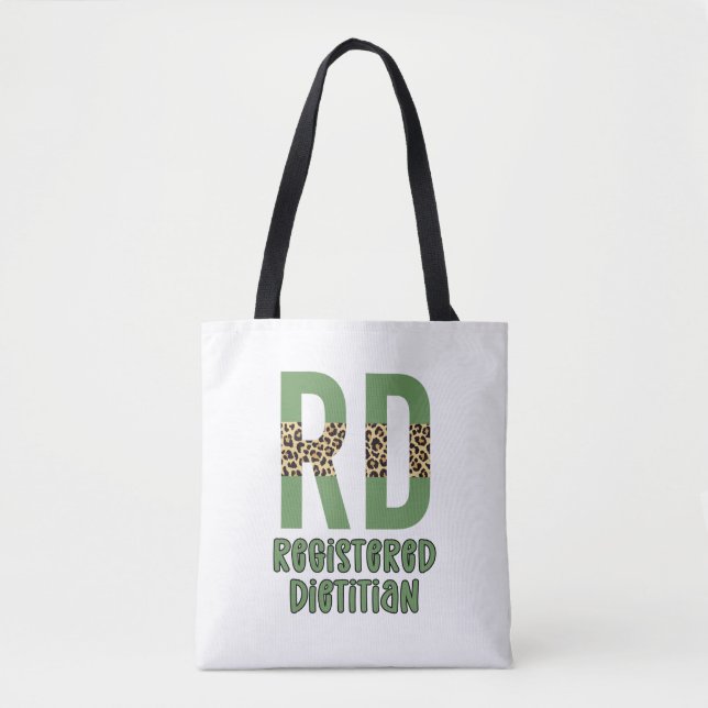 Registered Dietitian Cheetah print RD Gifts Tote Bag (Front)