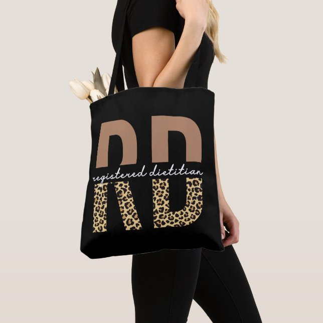 Registered Dietitian Cheetah print RD Gifts Tote Bag (Close Up)