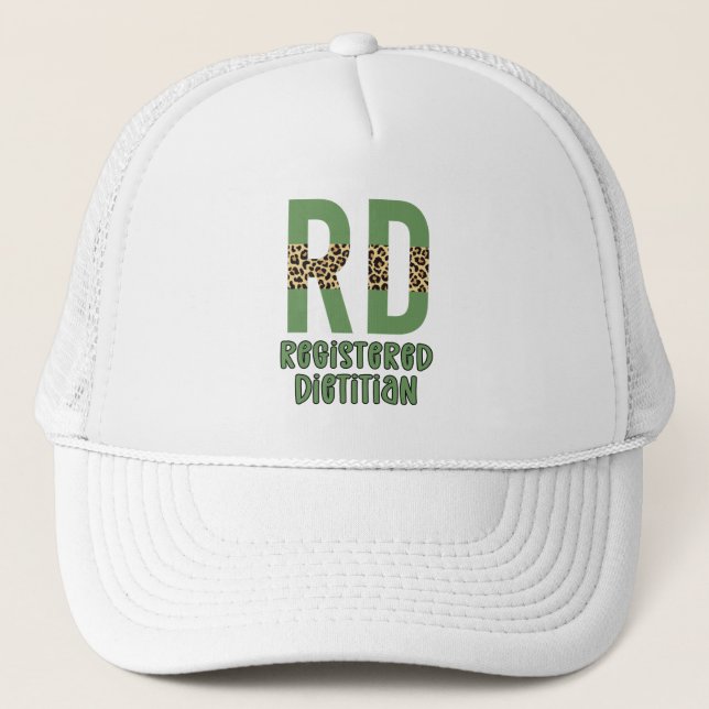 Registered Dietitian Cheetah print RD Gifts Trucker Hat (Front)