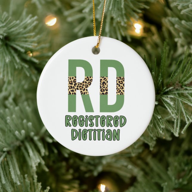 Registered Dietitian Cheetah Typography Ceramic Ornament (Tree)