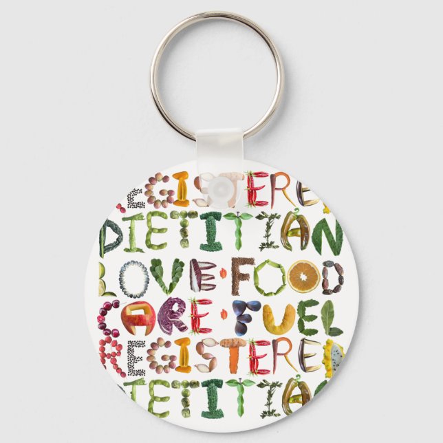 Registered Dietitian - Healthy Food - Customize  Keychain (Front)