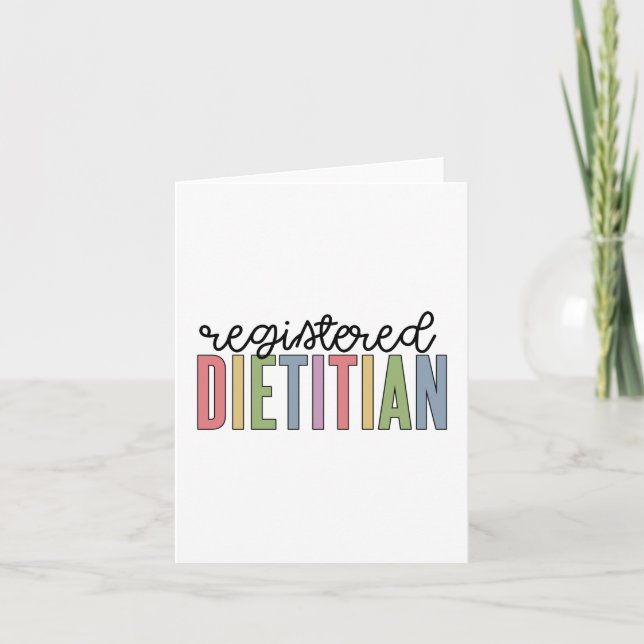 Registered Dietitian Multicolored RD Gifts Card (Front)