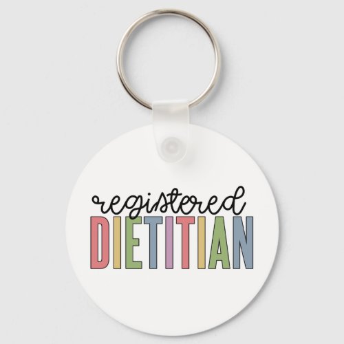 Registered Dietitian Multicolored RD Gifts Keychain