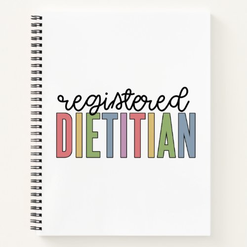 Registered Dietitian Multicolored RD Gifts Notebook
