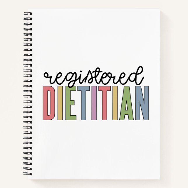 Registered Dietitian Multicolored RD Gifts Notebook (Front)
