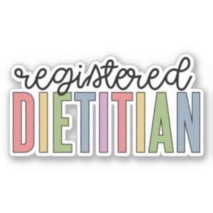 Registered Dietitian Multicolored RD Gifts Sticker