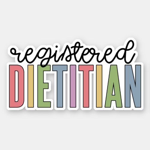Registered Dietitian Multicolored RD Gifts Sticker