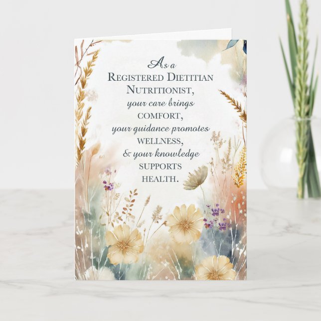 Registered Dietitian Nutritionist Day Wildflowers Card (Front)