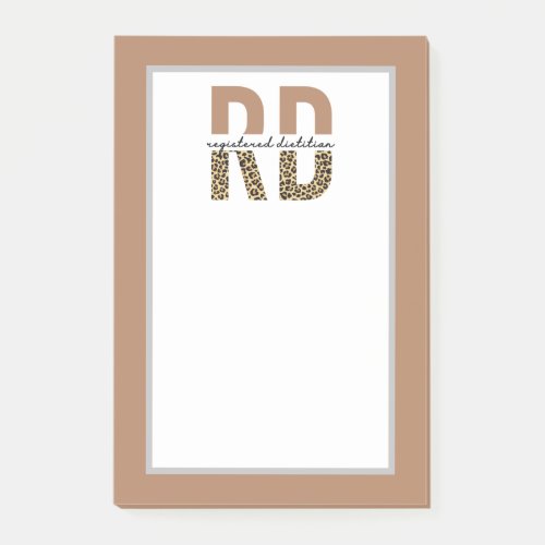 Registered Dietitian RD Cheetah Print Typography Post_it Notes