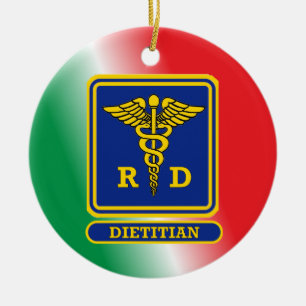 Registered Dietitian Shield Custom Ceramic Ornament