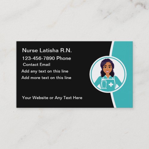 Registered Nurse African American Theme Business Card