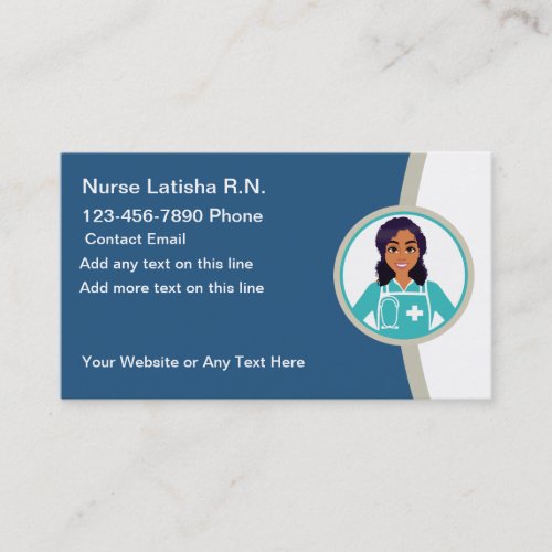 Registered Nurse African American Theme Business Card