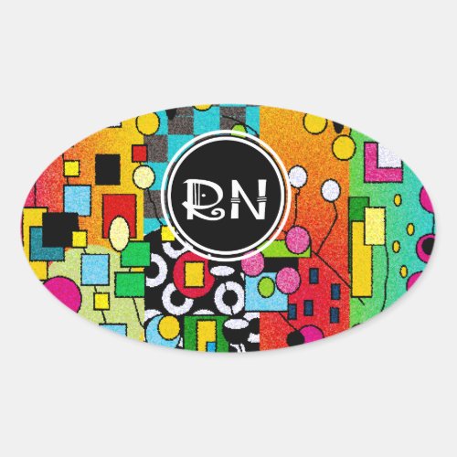 Registered Nurse Artsy Abstract Gifts Oval Sticker
