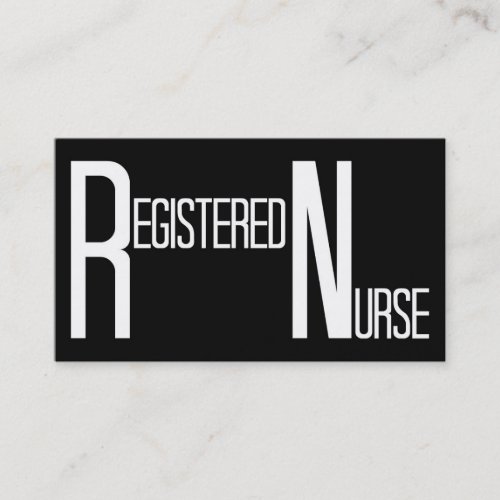 Registered Nurse Black Simple Business Card