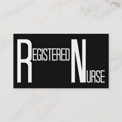 Customizable Registered Nurse Black Simple Business Card