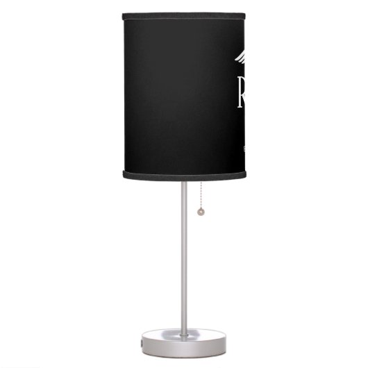 Registered Nurse Black White Caduceus Medical Table Lamp (Left)