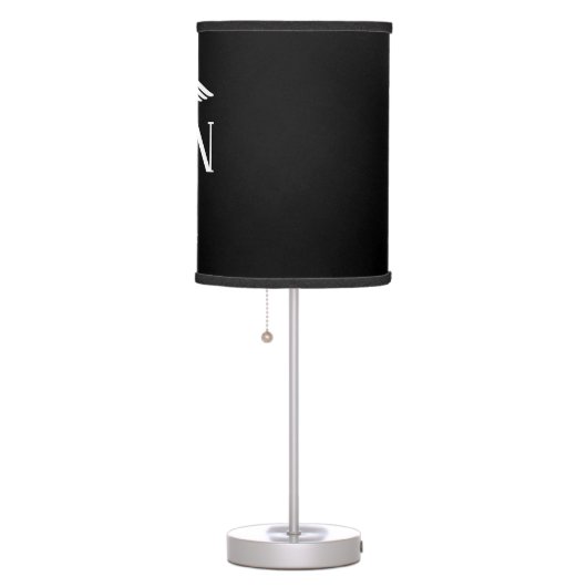 Registered Nurse Black White Caduceus Medical Table Lamp (Right)