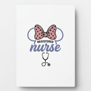 Registered Nurse Bow Stethoscope Vintage Graphic_1 Plaque