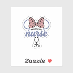 Registered Nurse Bow Stethoscope Vintage Graphic_1 Sticker