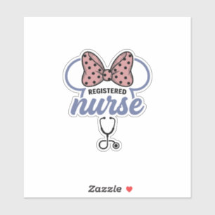 Registered Nurse Bow Stethoscope Vintage Graphic_1 Sticker