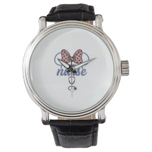 Registered Nurse Bow Stethoscope Vintage Graphic_1 Watch