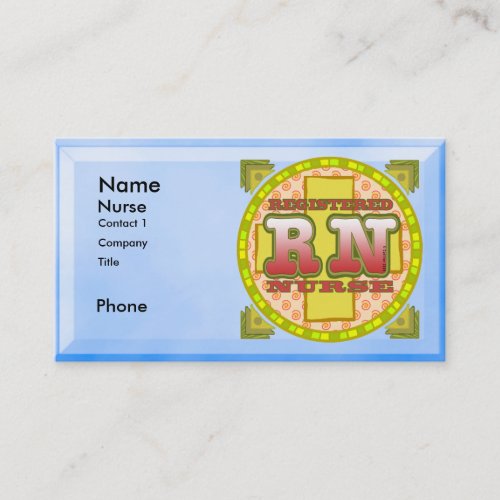 Registered Nurse Caduce custom name business cards