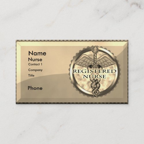 Registered Nurse Caduce custom name business cards