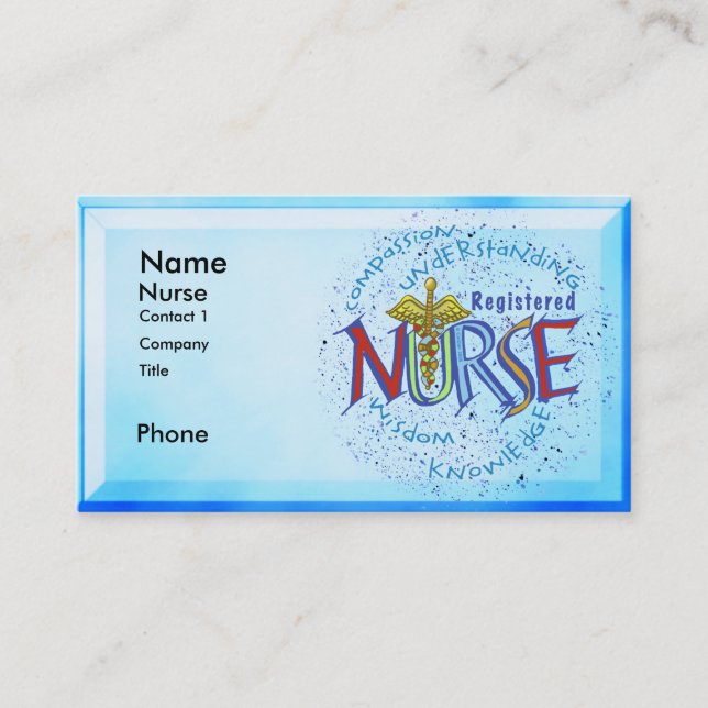 Registered Nurse Caduceus Business Card (Front)