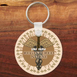 Registered Nurse Caduceus Keychain