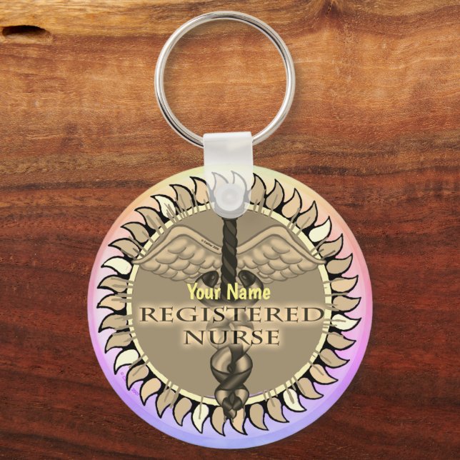 Registered Nurse  Caduceus Keychain (Front)