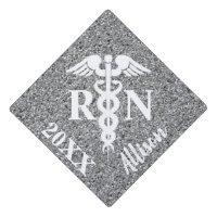 Registered Nurse Caduceus Silver Glitter Monogram