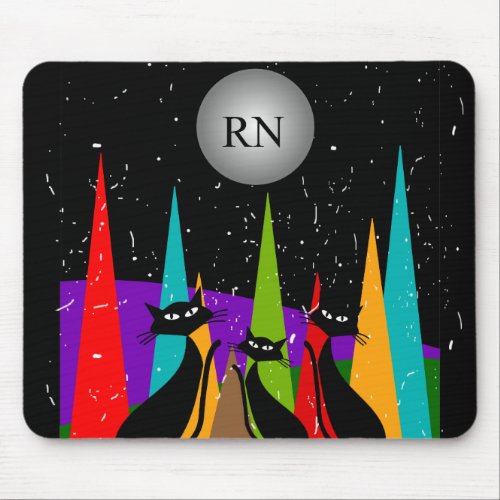 Registered Nurse Cat Art Mouse Pad