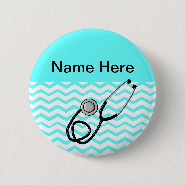Registered Nurse Chevron Design Pinback Button (Front)