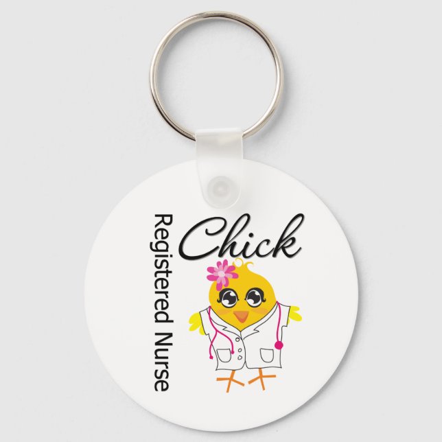 Registered Nurse Chick v2 Keychain (Front)