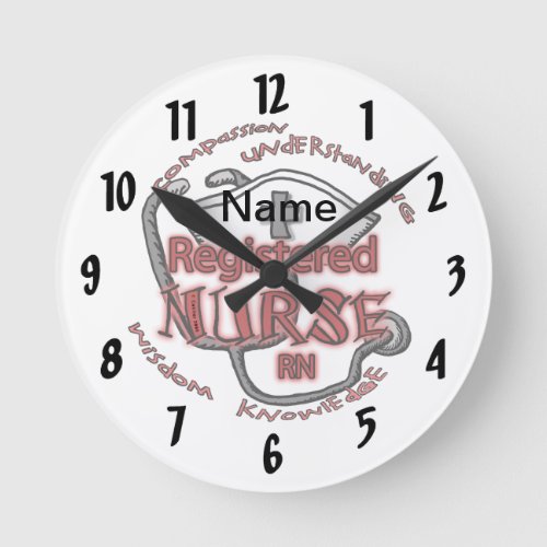 Registered Nurse custom name Clock