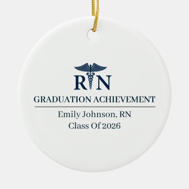 Registered Nurse Custom Name Since Year Ceramic Ornament (Front)