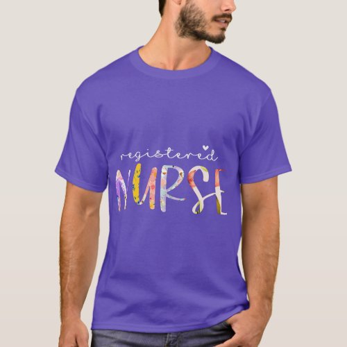 Registered Nurse Cute Floral Design Nursing  girl T_Shirt