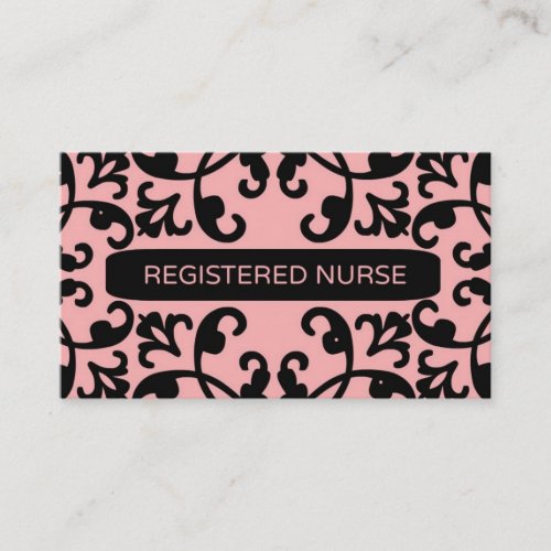 Registered Nurse Damask Business Card