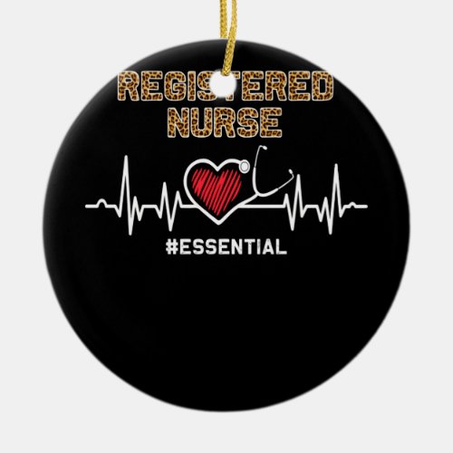 Registered Nurse Essential Stethoscope Heartbeat Ceramic Ornament
