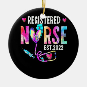 Registered Nurse Est. 2022 Nursing RN Graduation Ceramic Ornament