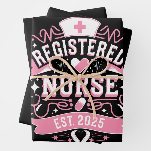 Registered Nurse Est 2025 Nursing Student Wrapping Paper Sheets (In situ)