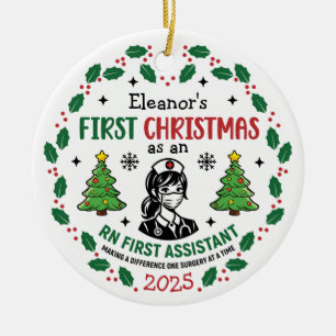 Registered Nurse First Assistant Christmas Tree Ceramic Ornament