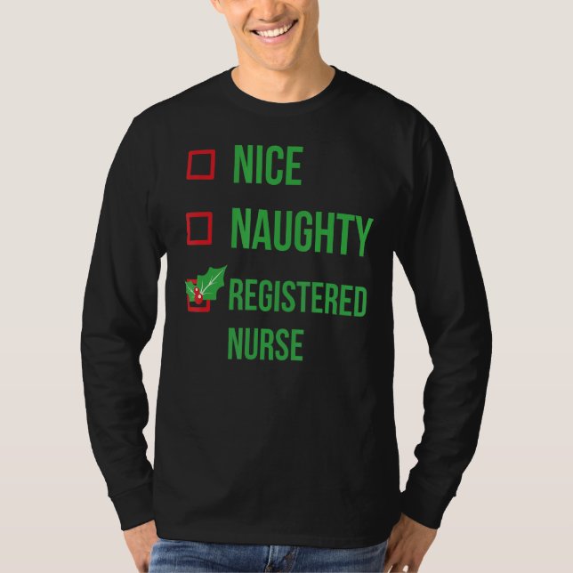 Registered Nurse Funny Pajama Christmas T-Shirt (Front)