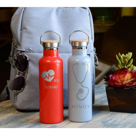 Registered Nurse Gift - Custom RN Insulated Bottle (Front)