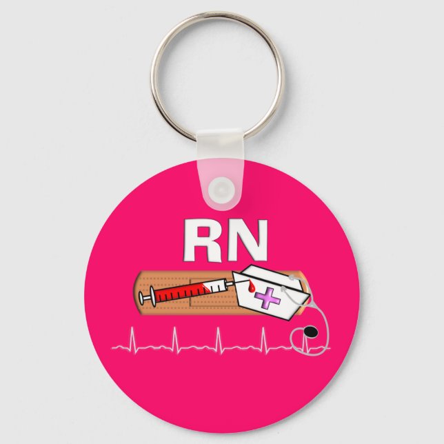 Registered Nurse Gifts "RN" Keychain (Front)