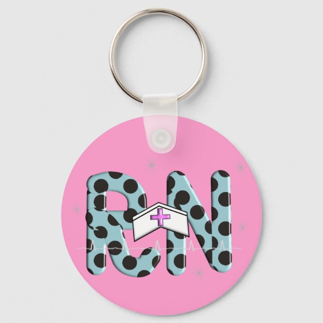 Registered Nurse Gifts "RN" Keychain (Front)
